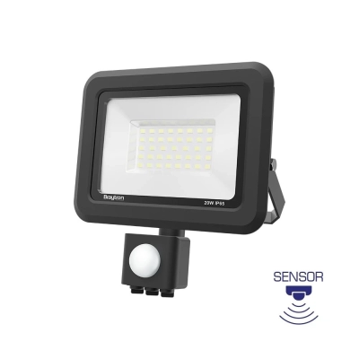 Reflektor LED Braytron 20W 6500K 1620lm IP54 sa PIR senzorom sivi   - LED Reflektori