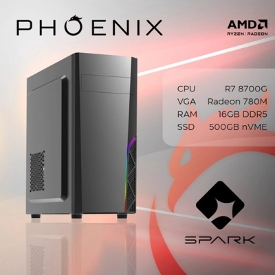 Računalo office PHOENIX SPARK Y-172, AMD Ryzen 7 8700G, 16GB, 500GB SSD   - Office računala