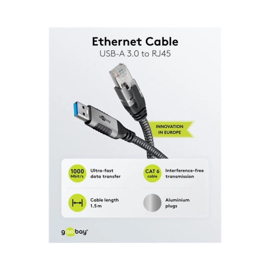 Kabel GOOBAY 70497, USB A 3.0 (M) na RJ45 (M), 1.5m, crni Kabel GOOBAY 70497, USB A 3.0 (M) na RJ45 (M), 1.5m, crni