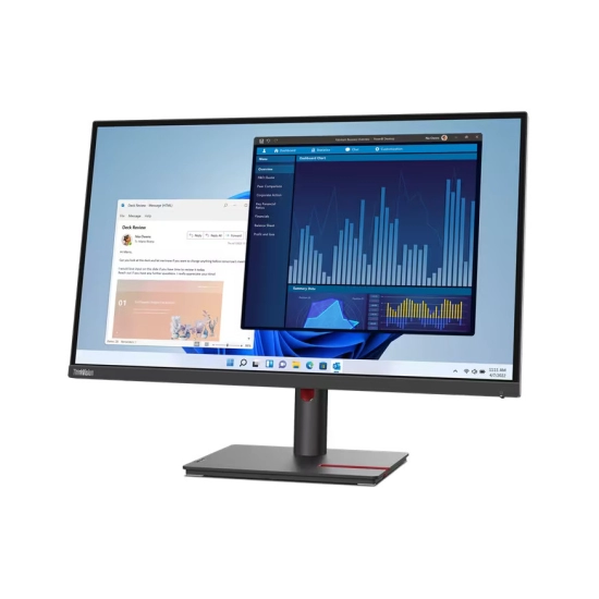 Monitor 27incha LENOVO ThinkVision T27p-30, 63A9GAT1EU, 4K UHD, IPS, 60Hz, 4ms, 350cd/m2, 1300:1, USB-C, 4x USB, RJ45, pivot, crni