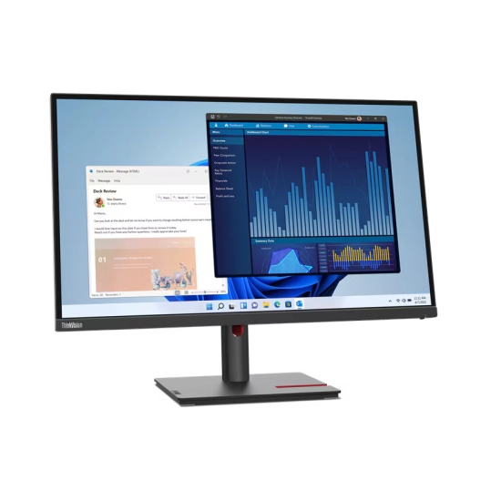 Monitor 27incha LENOVO ThinkVision T27p-30, 63A9GAT1EU, 4K UHD, IPS, 60Hz, 4ms, 350cd/m2, 1300:1, USB-C, 4x USB, RJ45, pivot, crni