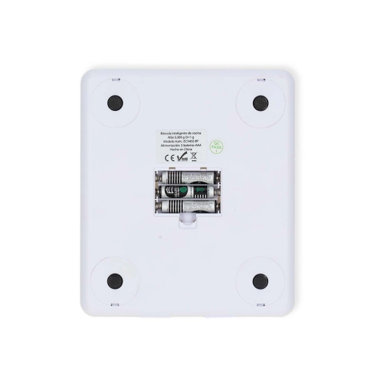 Kuhinjska vaga NEDIS KASC800WTW, 5kg/1g, Bluetooth, bijela