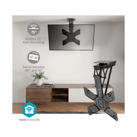 Nosač stropni za TV NEDIS TVCM5850BK, motorizirani, daljinski upravljač, 23-65incha, 30kg, nagib 90°, rotacija 180° Nosač stropni za TV NEDIS TVCM5850BK, motorizirani, daljinski upravljač, 23-65incha, 30kg, nagib 90°, rotacija 180°