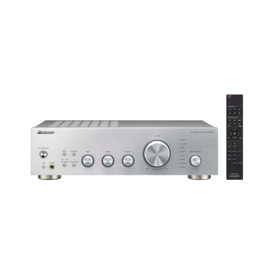 Stereo receiver PIONEER A-40AE-S, srebrno + Streamer WIIM Mini, WiFi, Bluetooth, Alexa/Siri