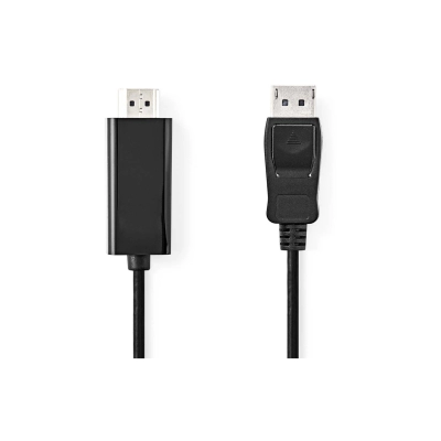 Kabel NEDIS CCGL37100BK10, DisplayPort (M) na HDMI (M), crni, 1m   - Video kabeli