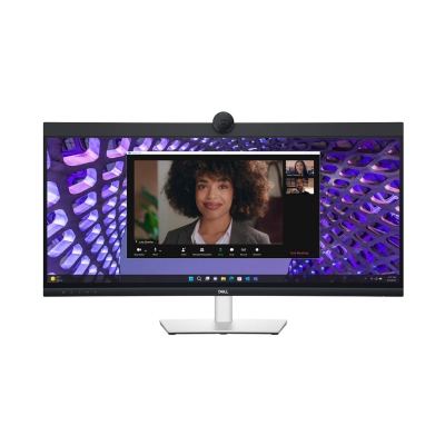 Monitor 34incha DELL P3424WEB, WQHD, IPS, 60Hz, 5ms, 300cd/m2, 1000:1, USB-C, 3x USB, RJ45, zakrivljeni, zvučnici, Kamera, sivi   - MONITORI I OPREMA