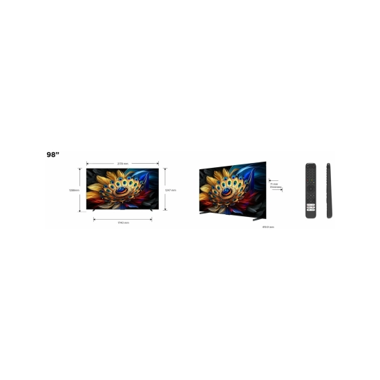 Televizor QLED 98incha TCL 98C655, Google TV, 4K UHD, DVB-T2/C/S2, HDMI, Wi-Fi, Bluetooth, USB, energetski razred G