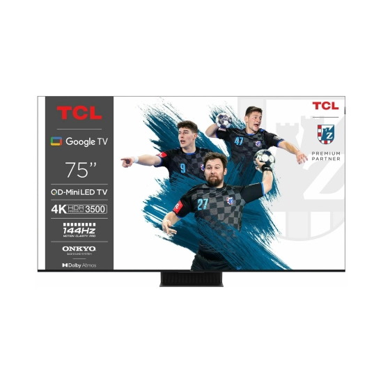 Televizor LED 75incha TCL 75C855, Mini LED, Google TV, 4K UHD, DVB-T2/C/S2, HDMI, Wi-Fi, Bluetooth, USB, energetski razred F