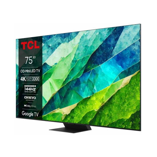 Televizor LED 75incha TCL 75C855, Mini LED, Google TV, 4K UHD, DVB-T2/C/S2, HDMI, Wi-Fi, Bluetooth, USB, energetski razred F