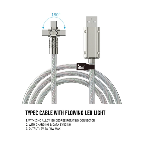 Kabel MEANIT, USB A (M) na USB C (M), LED, 1m Kabel MEANIT, USB A (M) na USB C (M), LED, 1m