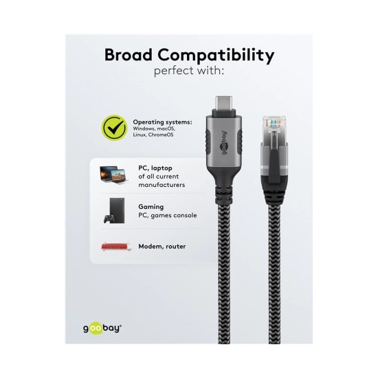 Kabel GOOBAY, USB C (M) na RJ45 (M), 1.5m Kabel GOOBAY, USB C (M) na RJ45 (M), 1.5m