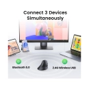 Miš UGREEN, vertikalni, bežični, 4000 DPI, Bluetooth, crni