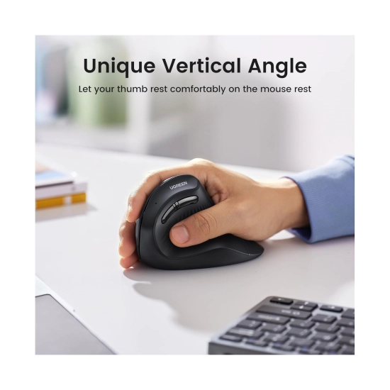 Miš UGREEN, vertikalni, bežični, 4000 DPI, Bluetooth, crni Miš UGREEN, vertikalni, bežični, 4000 DPI, Bluetooth, crni