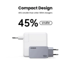 Kućni punjač UGREEN Nexode Pro, 100W, 2x USB-C, USB-A, USB-C kabel, GaN, sivi