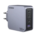 Kućni punjač UGREEN Nexode Pro, 160W, 3x USB C, USB A, kabel USB C (M) na USB C (M), GaN, sivi