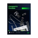 Kućni punjač UGREEN Robot, 65W, 2x USB C, USB A, GaN, sivo crni