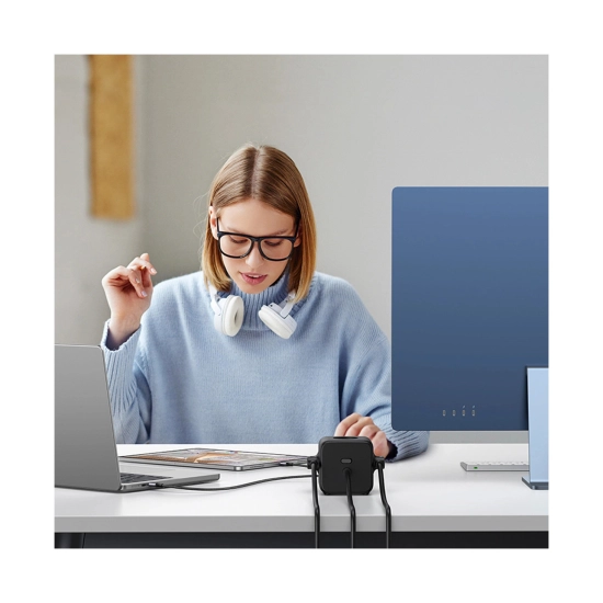 Kabel produžni UGREEN DigiNest Cube, 65W, 3x šuko, 2x USB C, 2x USB A, 1.8m, crno sivi