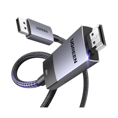 Kabel UGREEN, Displayport (M) na HDMI (M), 2m, 8K@60Hz/4K@240Hz/120Hz, crni   - KABELI, ADAPTERI I RAZDJELNICI