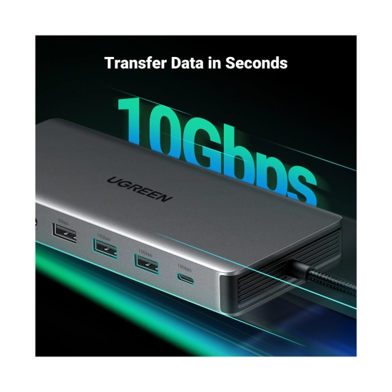USB HUB UGREEN Revodock Pro 313 13-in-1, USB C na DisplayPort 4K@60, 2x HDMI 4K@60, USB C PD 100W, USB C, 4x USB A, RJ45, 3.5mm, čitač kartica SD/TF USB HUB UGREEN Revodock Pro 313 13-in-1, USB C na DisplayPort 4K@60, 2x HDMI 4K@60, USB C PD 100W, USB C, 4x USB A, RJ45, 3.5mm, čitač kartica SD/TF