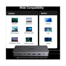 USB HUB UGREEN Revodock Pro 313 13-in-1, USB C na DisplayPort 4K@60, 2x HDMI 4K@60, USB C PD 100W, USB C, 4x USB A, RJ45, 3.5mm, čitač kartica SD/TF