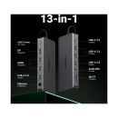 USB HUB UGREEN Revodock Pro 313 13-in-1, USB C na DisplayPort 4K@60, 2x HDMI 4K@60, USB C PD 100W, USB C, 4x USB A, RJ45, 3.5mm, čitač kartica SD/TF