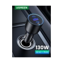 Auto punjač UGREEN, 130W, 2x USB-C, USB-A, PD, QC 4.0, sivi