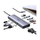 USB HUB UGREEN 9-in-1, USB C na HDMI 4K@30, VGA, USB C Power Delivery 100W, 3x USB A, RJ45, čitač kartica SD/TF