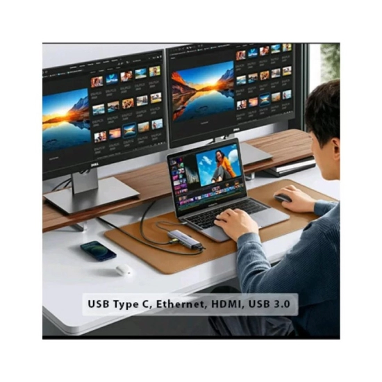 USB HUB UGREEN 9-in-1, USB-C na HDMI 4K@60, VGA, USB-C PD 100W, 3x USB-A, RJ45, čitač kartica SD/TF