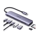 USB HUB UGREEN 7-in-1, USB-C na HDMI 4K, USB-C PD 100W, USB-C, 2x USB-A, čitač kartica SD/TF