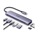 USB HUB UGREEN 7-in-1, USB C na HDMI 4K, USB C Pwer Delivery 100W, USB C, 2x USB A, čitač kartica SD/TF