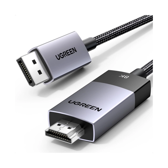 Kabel UGREEN, DispalyPort (M) na HDMI (M), 8K@60Hz/4K@240Hz, 1m, crni