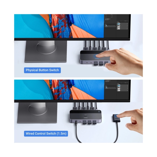 KVM Switch UGREEN 2in1, 3x HDMI, 2x USB C, 3x USB A, 2x USB B KVM Switch UGREEN 2in1, 3x HDMI, 2x USB C, 3x USB A, 2x USB B