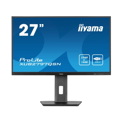 Monitor 27incha IIYAMA XUB2797QSN-B1, WQHD, IPS, 100Hz, 1ms, 250cd/m2, 1300:1, USB-C, 3x USB, RJ45, pivot, zvučnici, crni   - IIYAMA