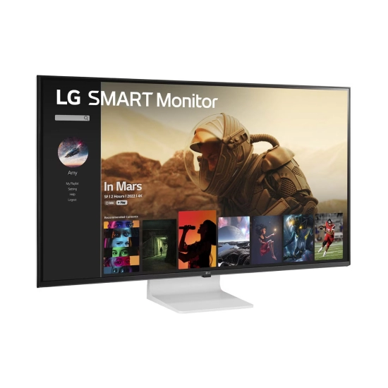 Monitor 43incha LG 43SQ700S, 4K UHD, IPS, 60Hz, 5ms, 300cd/m2, 1200:1, USB-C, 3x USB, RJ45, zvučnici, AirPlay 2, Screen Share, Bluetooth, webOS, bijeli