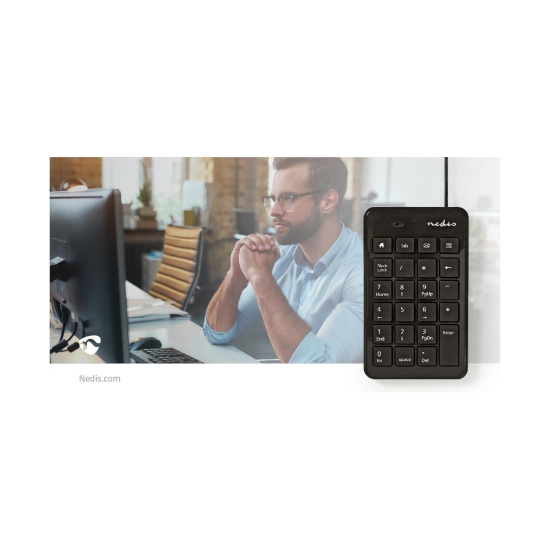 Tipkovnica NEDIS KBNM100BK, numerička tipkovnica, USB A, crna Tipkovnica NEDIS KBNM100BK, numerička tipkovnica, USB A, crna
