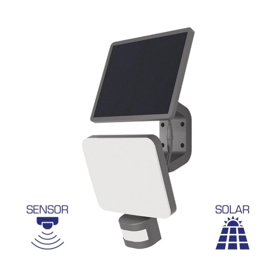 Solarna svjetiljka zidna Braytron BG36-00130 15W 3CCT 181x347mm IP54 sa senzorom siva