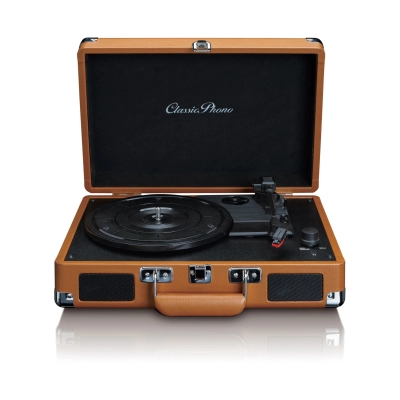 Gramofon LENCO Classic phono TT-10BN, RCA izlaz, 3.5mm, AUX in, zvučnici, Suitcase, smeđi  