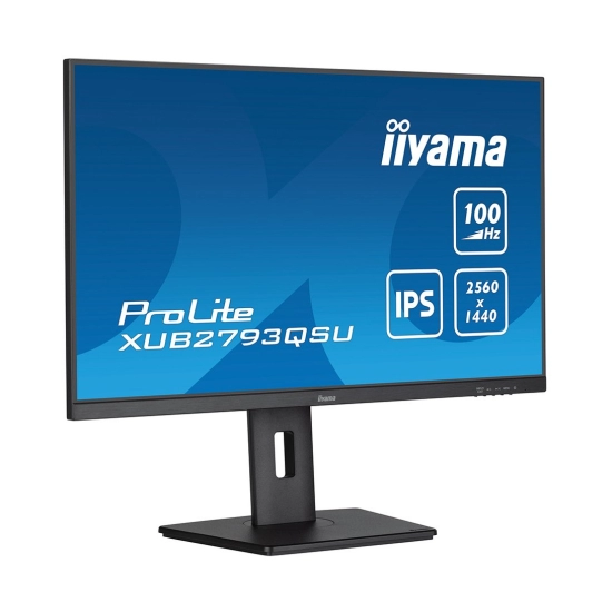 Monitor 27incha IIYAMA XUB2793QSU-B6, WQHD, IPS, 100Hz, 1ms, 250cd/m2, 1300:1, 2x USB, pivot, zvučnici, crni