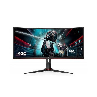 Monitor 34incha AOC CU34G2X, WQHD, VA, 144Hz, 1ms, 300cd/m2, 3000:1, 4x USB, zakrivljeni, crni   - AOC