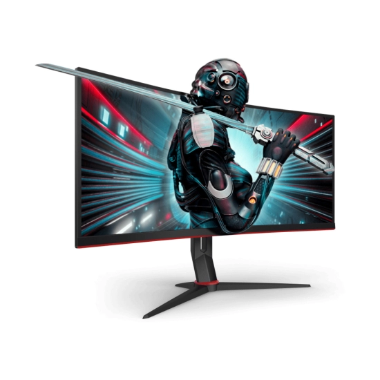 Monitor 34incha AOC CU34G2X, WQHD, VA, 144Hz, 1ms, 300cd/m2, 3000:1, 4x USB, zakrivljeni, crni