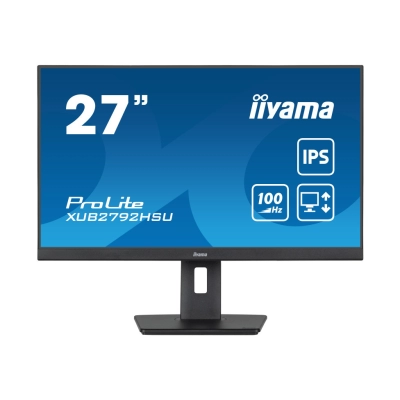 Monitor 27incha IIYAMA ProLite XUB2792HSU-B6, FHD, IPS, 100Hz, 0.4ms, 250cd/m2, 1300:1, 4x USB, pivot, zvučnici, crni   - IIYAMA