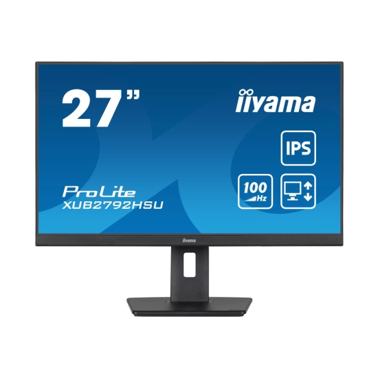 Monitor 27incha IIYAMA ProLite XUB2792HSU-B6, FHD, IPS, 100Hz, 0.4ms, 250cd/m2, 1300:1, 4x USB, pivot, zvučnici, crni