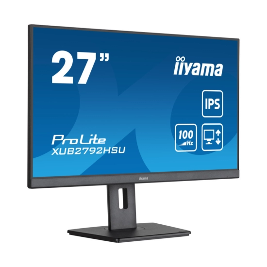 Monitor 27incha IIYAMA ProLite XUB2792HSU-B6, FHD, IPS, 100Hz, 0.4ms, 250cd/m2, 1300:1, 4x USB, pivot, zvučnici, crni