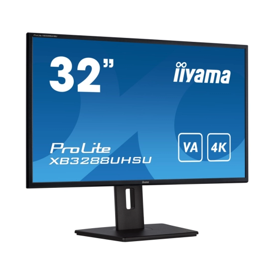 Monitor 32incha IIYAMA XB3288UHSU-B5, 4K UHD, VA, 60Hz, 3ms, 300cd/m2, 1000:1, 2x USB, pivot, zvučnici, crni