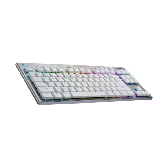 Tipkovnica LOGITECH G915 TKL, 920-009664, mehanička, Tactile, bežična, WiFi, Bluetooth, micro USB, RGB, US Layout, bijela