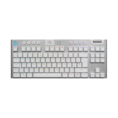 Tipkovnica LOGITECH G915 TKL, 920-009664, mehanička, Tactile, bežična, WiFi, Bluetooth, micro USB, RGB, US Layout, bijela   - RAČUNALNA PERIFERIJA