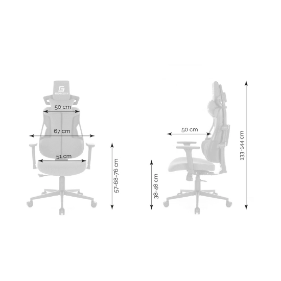 Gaming stolica ERGOVISION Spartacus 02, 160 do 200cm, 150kg, crna