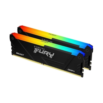 Memorija PC4-25600, 32GB, KINGSTON FURY Beast RGB, KF432C16BB12AK2/32, DDR4, 1600MHz, 2x16GB kit   - Kingston