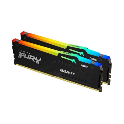 Memorija PC5-44800, 32GB, KINGSTON FURY Beast RGB, KF556C36BBEAK2-32, DDR5, 2800MHz, 2x16GB kit   - Kingston