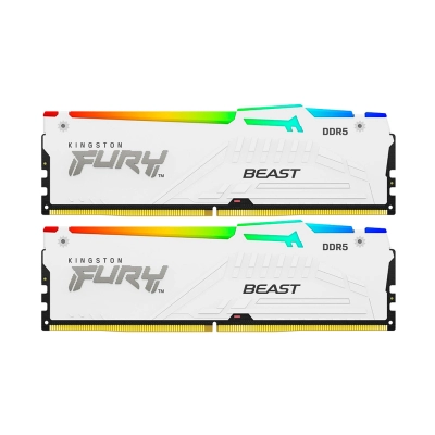 Memorija PC5-51200, 32GB, KINGSTON FURY Beast RGB, KF564C32BWEAK2-32, DDR5, 3200MHz, 2x16GB kit   - Kingston